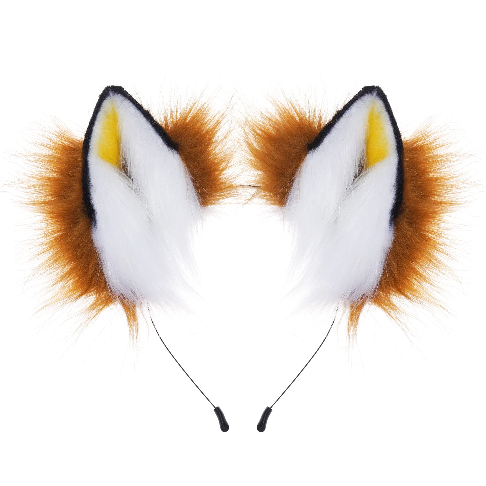 baotongle Handmade Wolf Fox Ears Headwear Cat Ears Headband Halloween Cosplay Costume Accessory Headband (Brown)