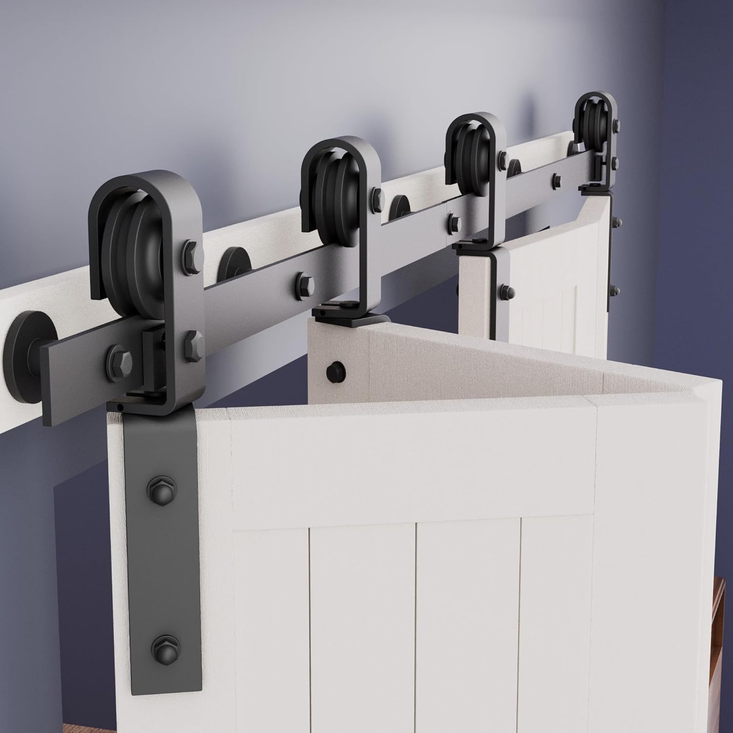 ZEKOO 60" Bifold Barn Door Hardware Track Kit Barn Door Bifold Closet