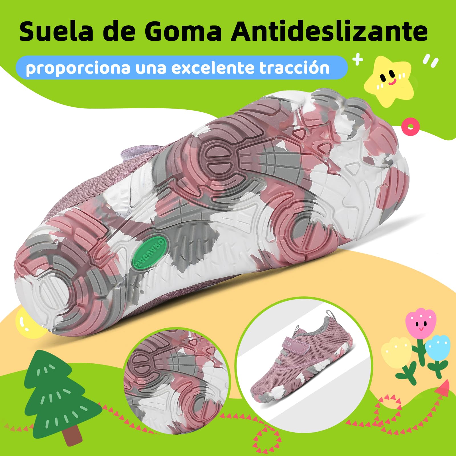 SAGUARO Zapatillas Barefoot Niños Antideslizantes y Ligeras Calzado Descalzos, Talla 24-36 — view 5