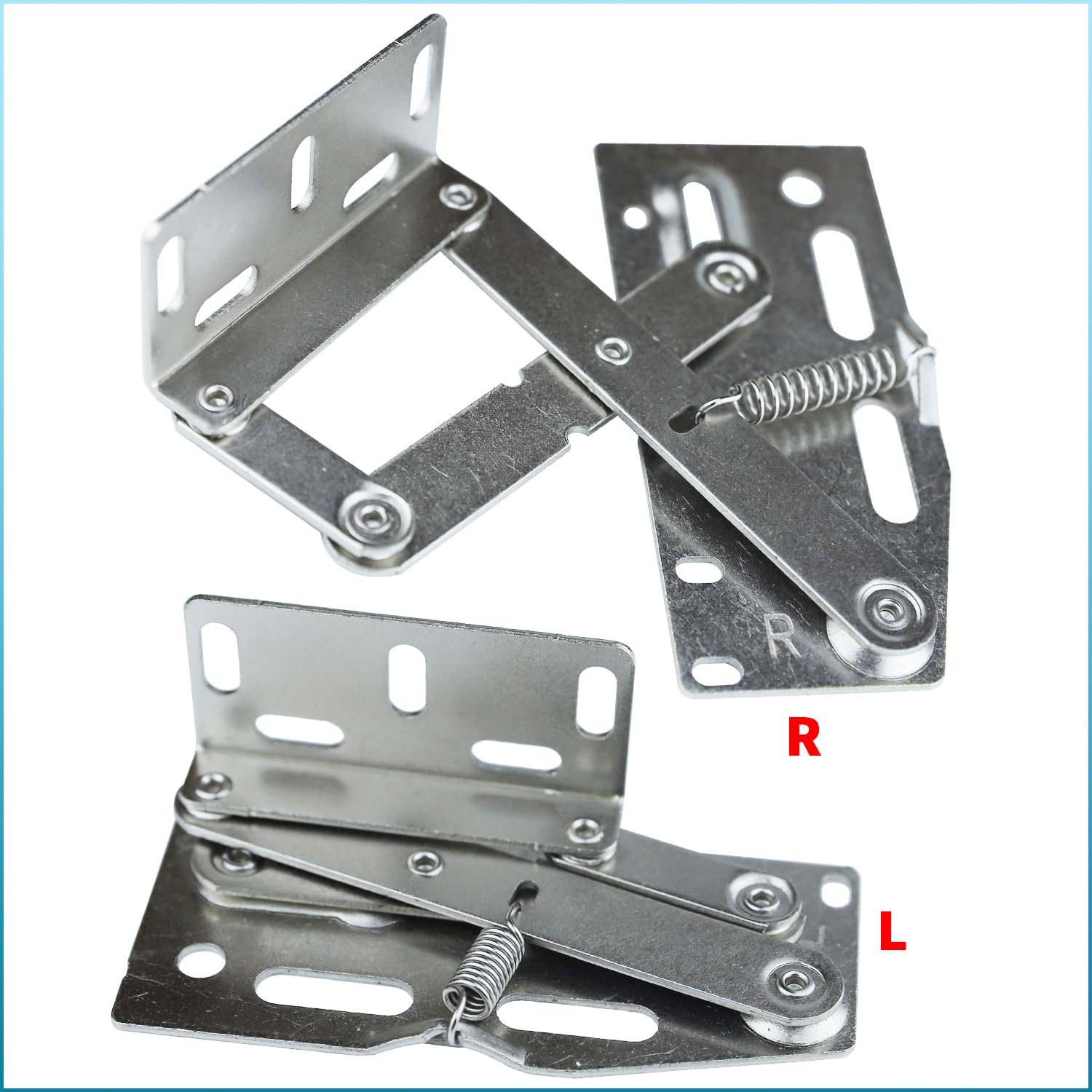 Kisangel 2-Pack Spring-Loaded Cabinet Hinges – Soft Close Damping Buffer For Tip-Out Trays & Sink Cabinets (Silver)