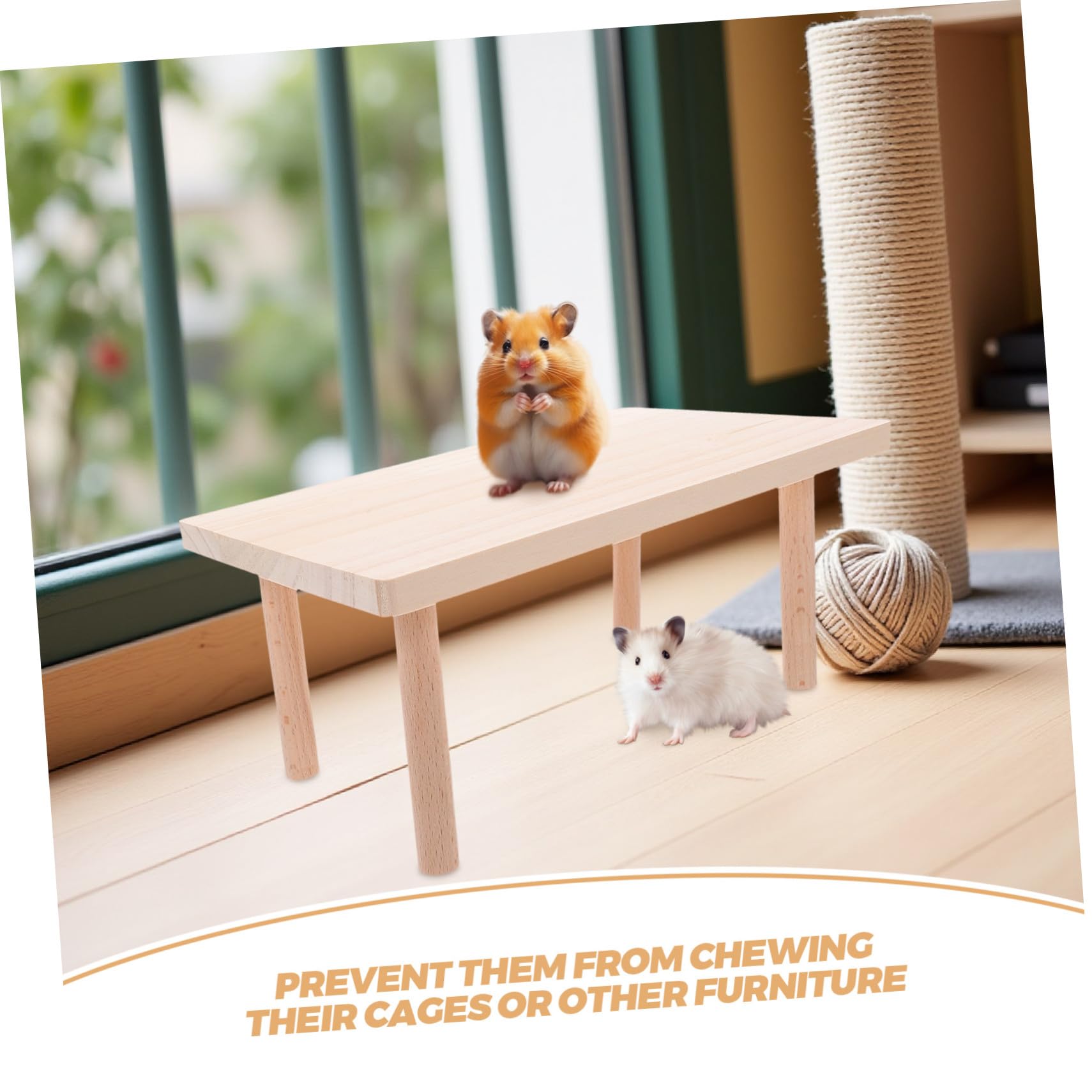 UPKOCH 2 Stück Holzplattform für Hamsterkäfig Kletter Spielplattform aus Massivem Holz Dicke Nagersichere für Zwerghamster Eichhörnchen Kleine Haustiere Dekoratives Landschaftsspielzeug
