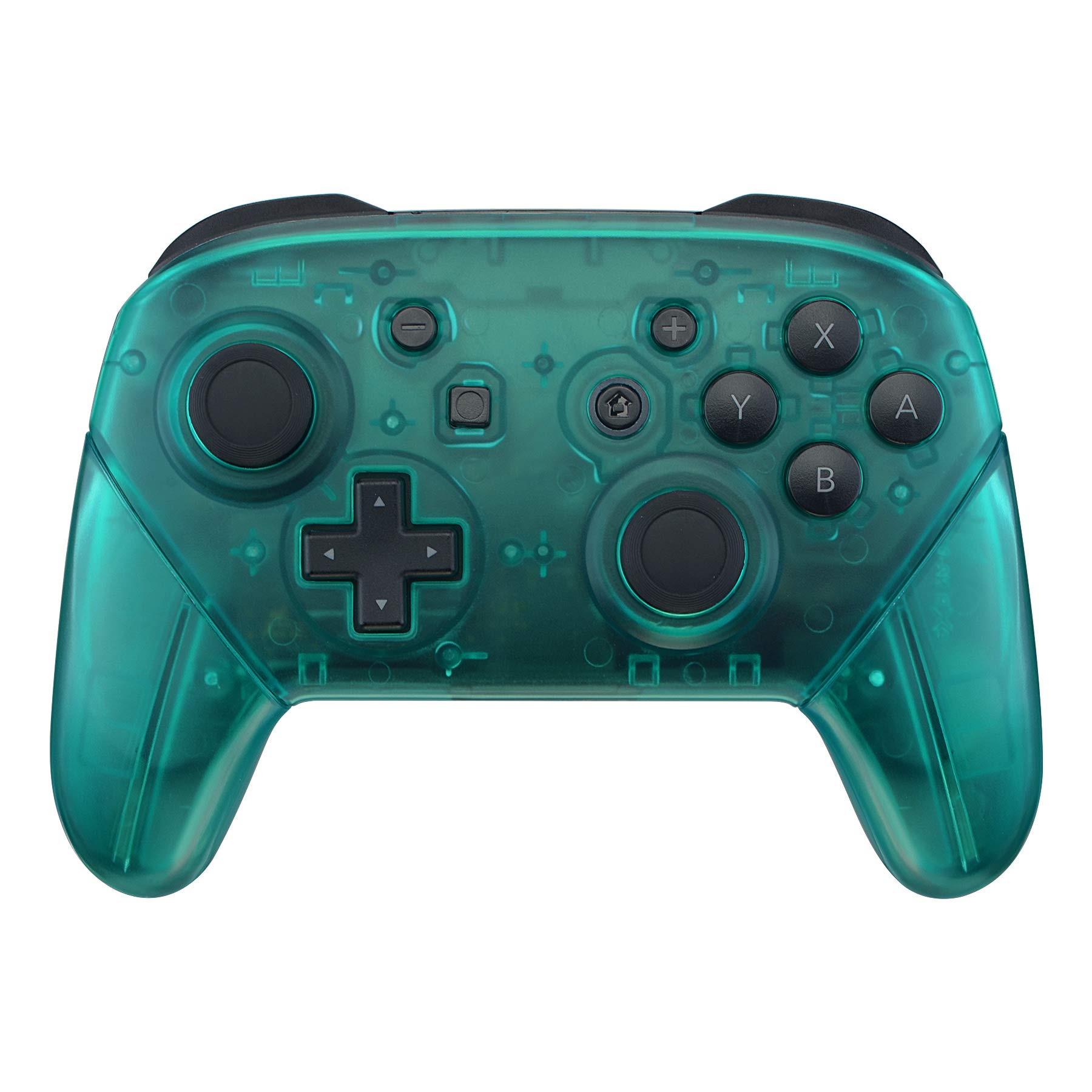 eXtremeRate Coque de Remplacement pour Nintendo Switch Pro Manette, Coques Avant Arrière Poignées Grips pour Manette Switch Pro Coque Customisé Vert Émeraude