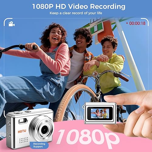 Miniatura 4 de Mini cámara digital con llavero, mini cámara Y2K de tamaño bolsillo, cámara pequeña de 2 MP 1080P con tarjeta de 32 GB, grabadora de video con