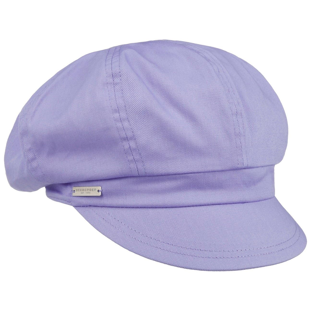 Seeberger Azalee Newsboy Cap Women - Cotton Summer with Peak, Lining Spring-Summer - One Size Purple