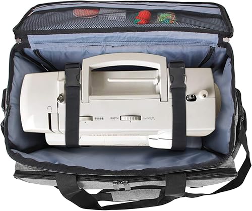 Miniatura 17 de LUXJA Estuche para máquina de coser con plataforma desmontable y almohadilla inferior extraíble, bolsa rodante que se adapta a la mayoría de Morado