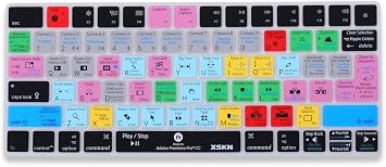 XSKN Adobe Premiere Shortcut Keyboard غطاء سيليكون لـ Apple Magic Keyboard US و EU Layout كل من MLA22LL / A MLA22B / A