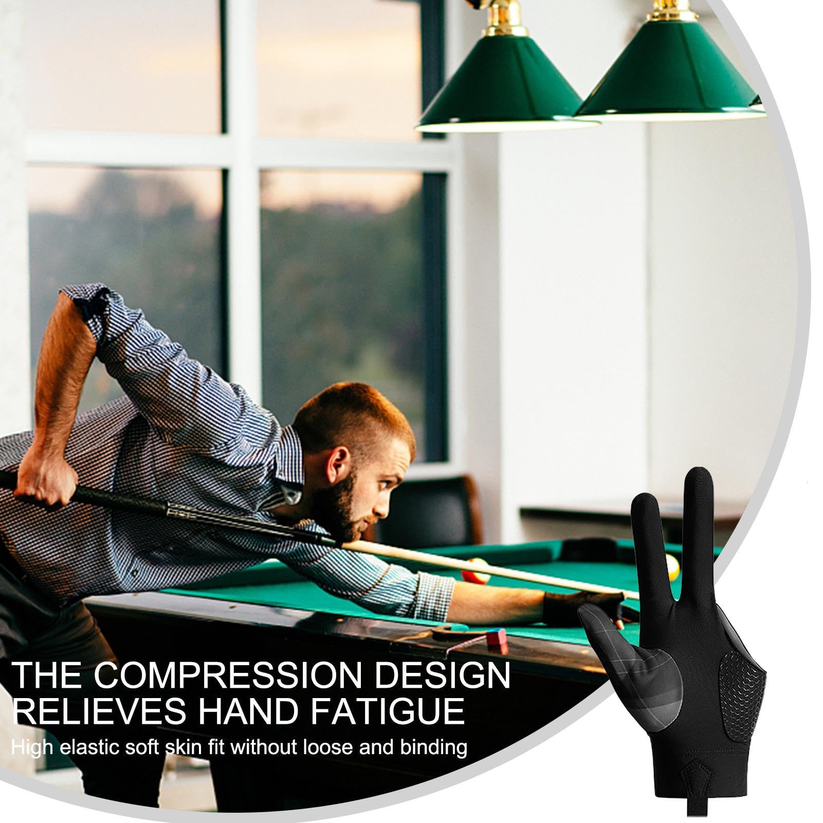Guanti Da Biliardo HUNYA A 3 Dita | Unisex Per Mano Sinistra/Destra - Foto 7