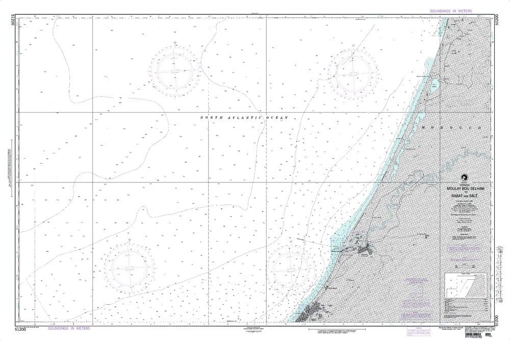 Paradise Cay Publications NGA Chart 51200: Moulay BOU Selham to Rabat and Sale