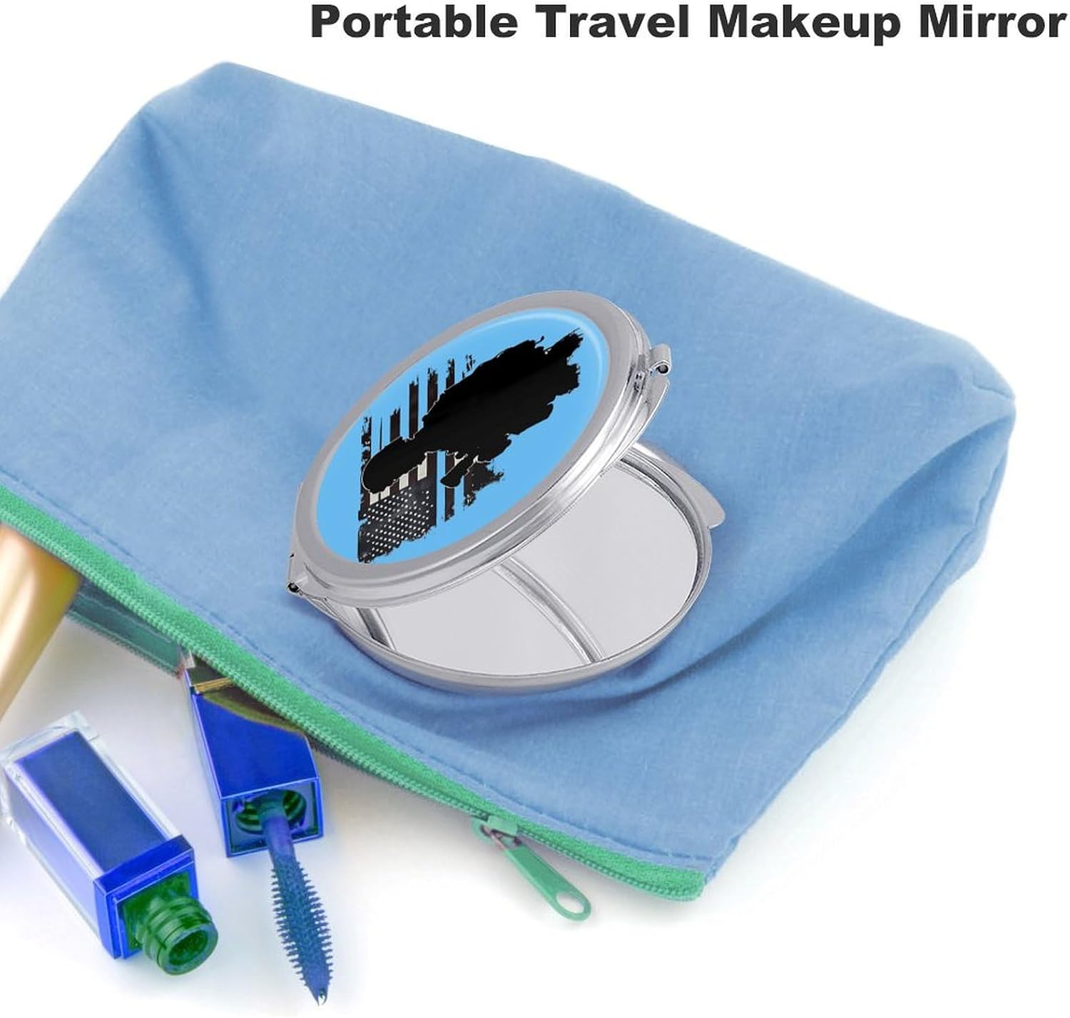 Us Flag Army Military Compact Makeup Mirror Mini Foldable Cosmetic Mirror Portable Travel Mirror for Purse Pocket