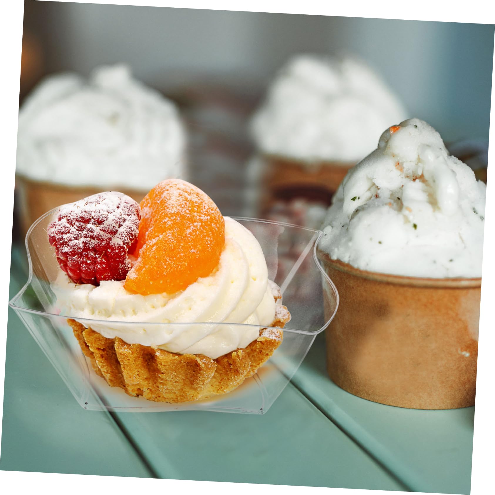 Beavorty 50pcs Cream Cup Transparent Dessert Cup Dessert Supply Party Tiramisu Cup Replaceable Mousse Cup Compact Mousse Cup Party Accessories Multi-function Tiramisu Cup Party Dessert Cup