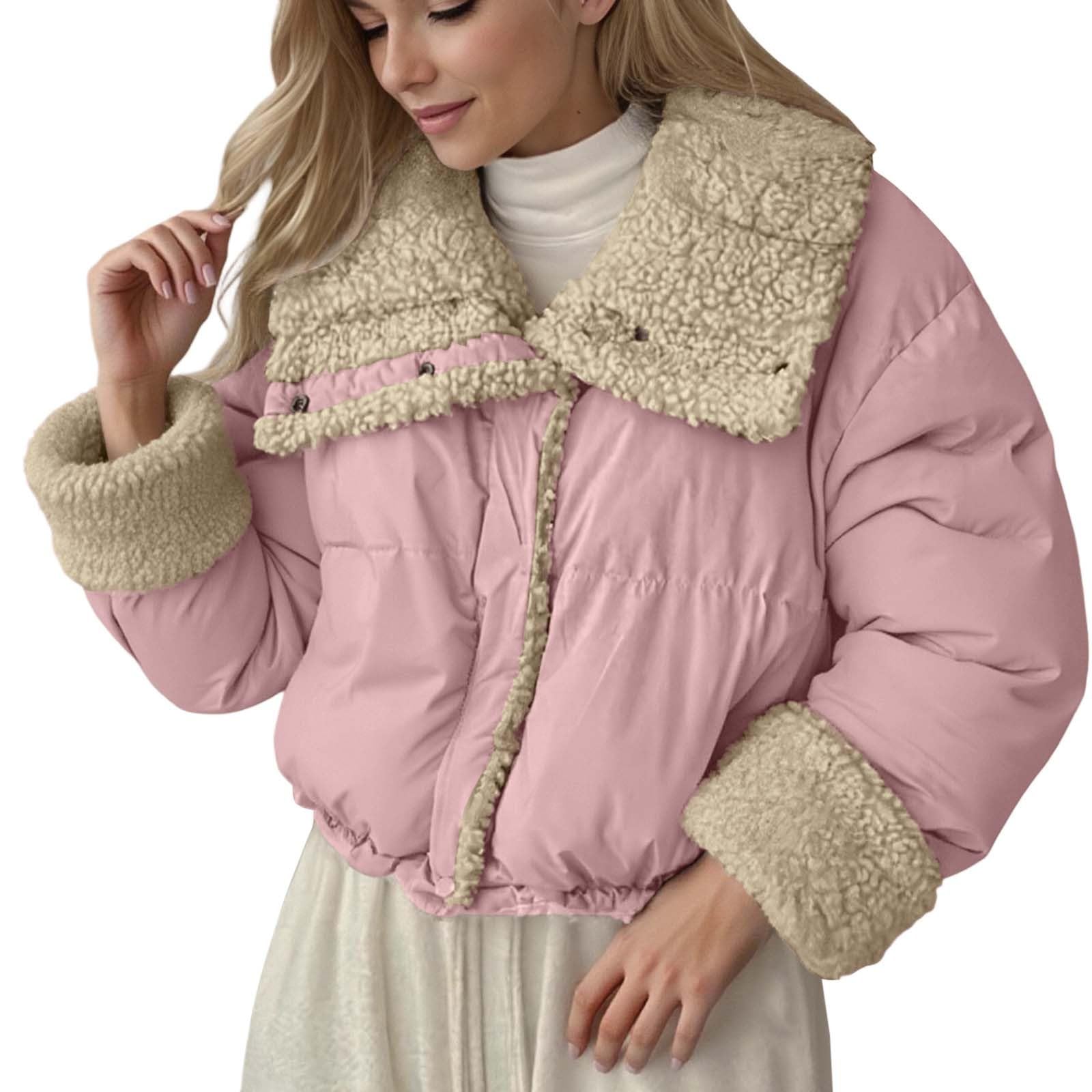 Chaqueta Mujer Abrigo Entretiempo Invierno Cazadora Plumiferos，Abrigo reversible mujer con forro sintético chaqueta cálida cremallera larga diseño holgado cuello para uso diario moderna estilo casual