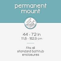 Vista 4 de Zenna Home Adjustable Shower Rod, 44" to 72", Permanent Wall-Mounted Shower Rod, Easy to Install, Rust Resistant, Chrome