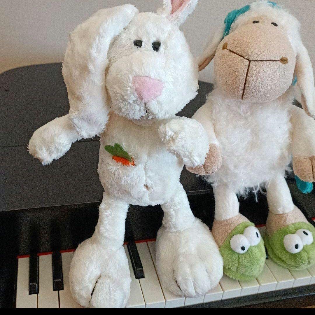 Amazon.co.jp: NICI ニキ うさぎ ひつじ ぬいぐるみ 2点セット : おもちゃ