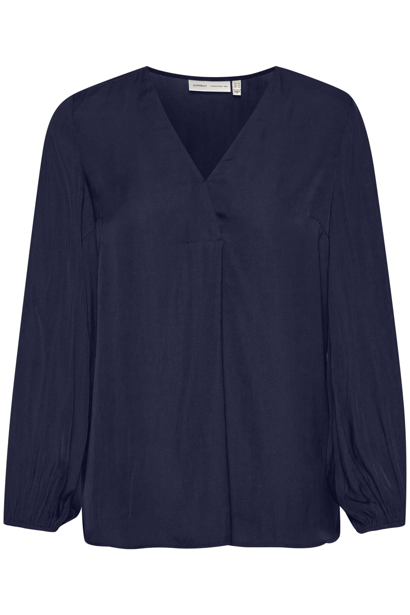 Inwear Women's Blue Blouses, Xs, Marine Blouse With V-Neck