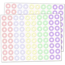 800 Pack, Paper Hole Reinforcement Stickers Labels - 0.25", 5 Colors