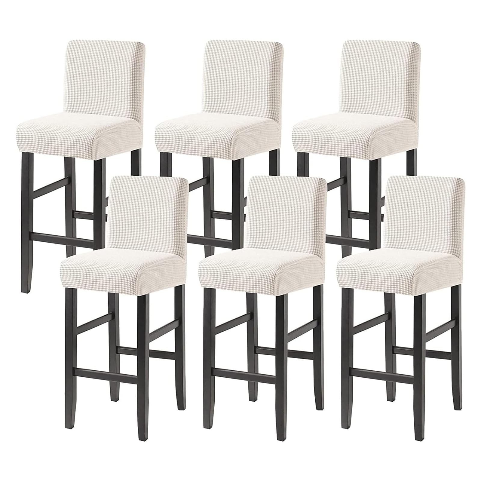Housses de tabouret de bar extensibles blanches pour chaise de salle à manger