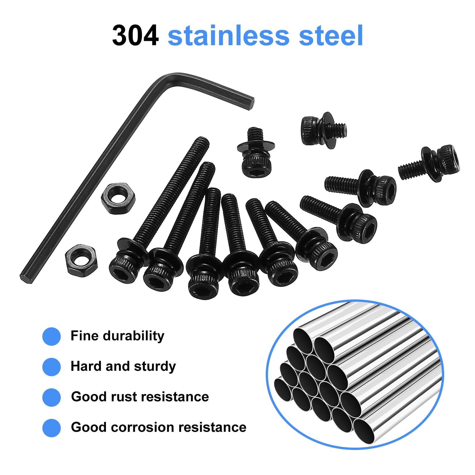 Set Viti E Dadi M3 480 Pezzi - Testa Esagonale, Acciaio Carbonio, Per Fai Da Te E Riparazioni - Foto 7