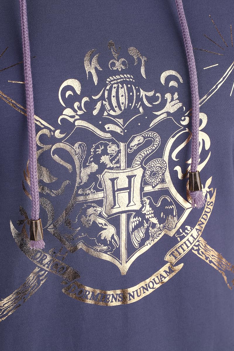 Harry Potter Escudo de Hogwarts Mujer Sudadera con Capucha Lila Estrechos