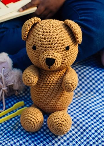 Miniatura 3 de Oso de peluche de ganchillo de gran corazón, soporte emocional de ganchillo, mini oso de peluche, hecho a mano, adorable y seguro, oso de peluche de