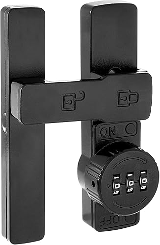 Miniatura 8 de Paquete de 2 cerraduras negras para puerta de granero de 180 grados, cerradura mecánica de contraseña, pestillo abatible con combinación, contraseña