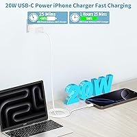 Vista 4 de [Apple MFi Certified] iPhone Charger Fast Charging, Linocell 4Pack 20W USB C Charger Dynamic Power Adapter Type-C Wall Chargers + 6FT Type-C to