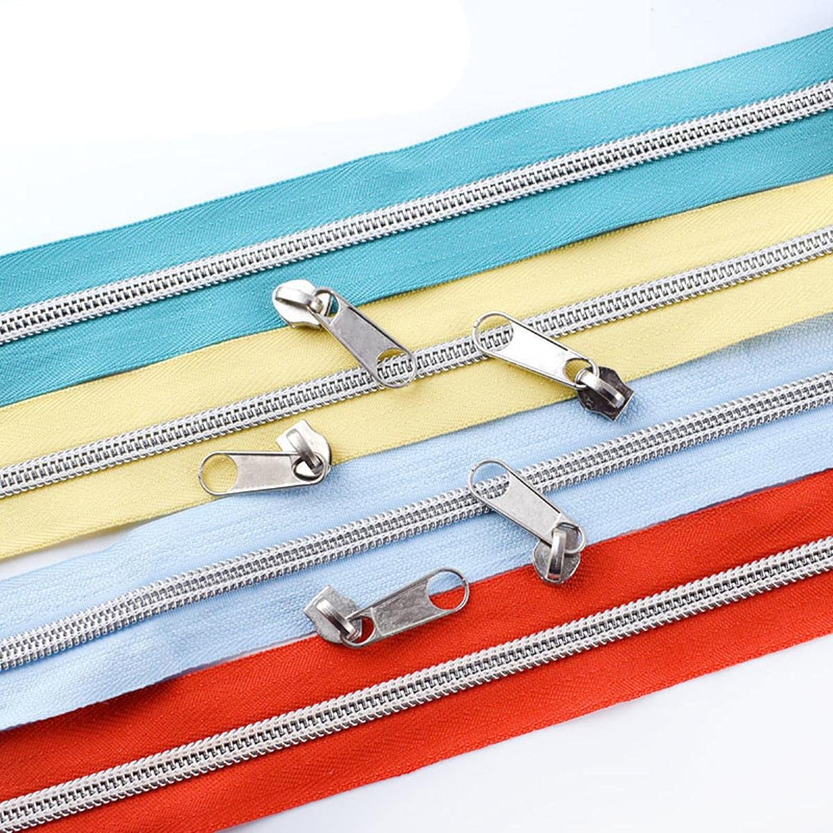 Estrattore Ziper, fissatore di cerniere, Sliders Zipper,Sewing Zips,Ended Zip Fasteners,5/10Meters 5# Zipper Open-end Coil Nylon Zippers for Luggage Clothing Bags Tent(B)