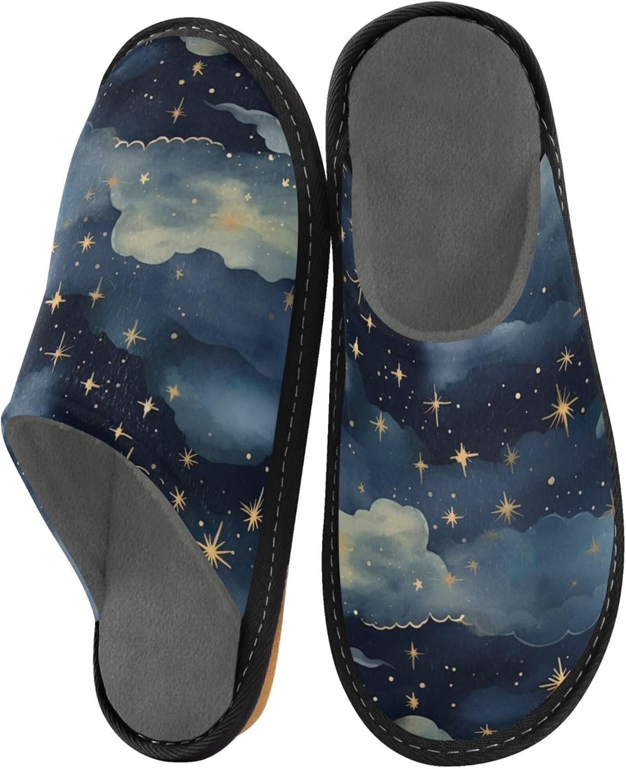 Nebula Star House Slippers – Cozy Fuzzy Slippers for Guests, Washable & Disposable, Perfect for Shoeless Home, Spa & Hotel Use A110699