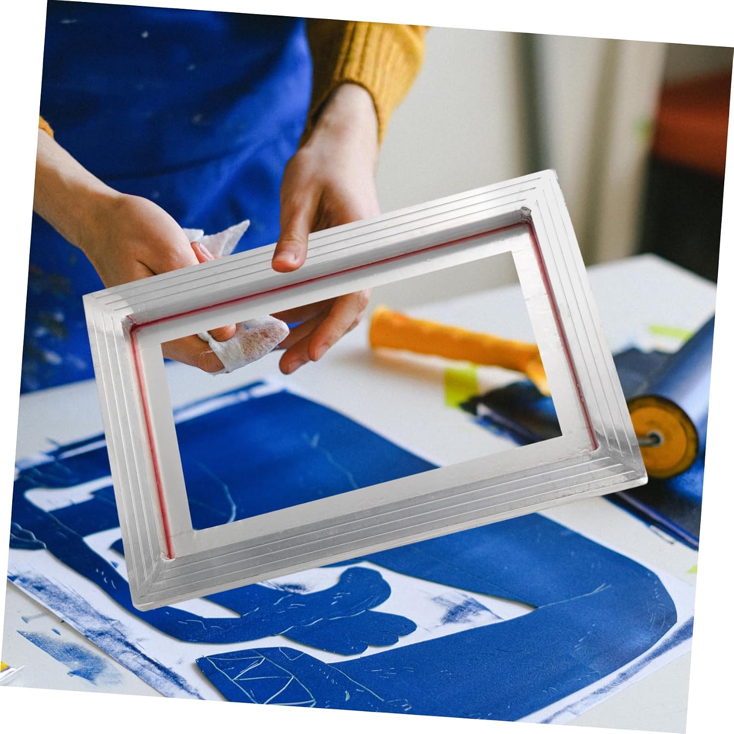 STOBOK Aluminum Alloy Silk Screen Printing Frame for DIY Projects Portable Design Shirts and Canvas Bags Easy to Use Screen Printing Tool