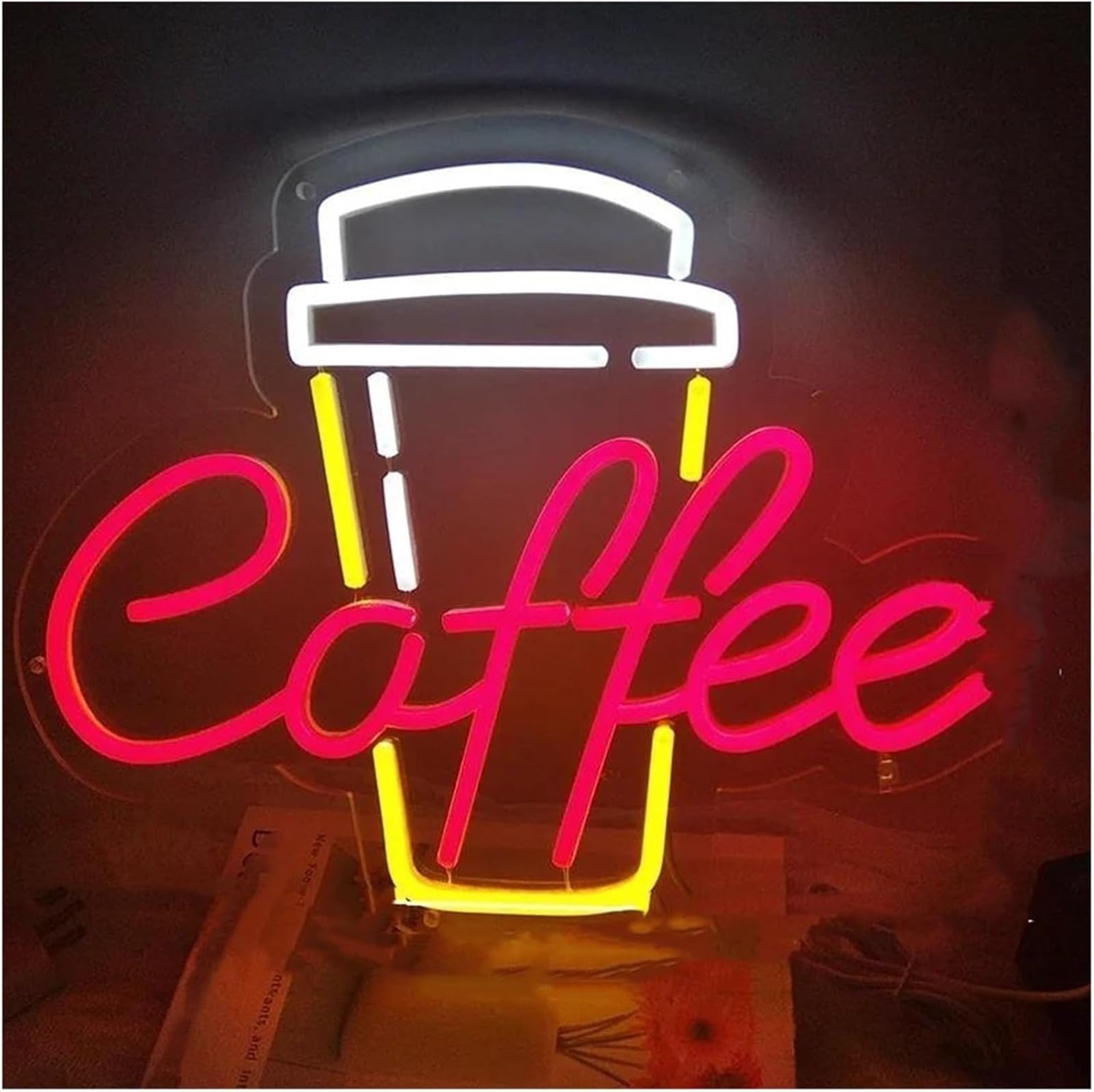 Zynther Neon lamp Colorful Letters Interior Lighting for Cafe for Neon Sign Wall Decor Restaurant Hotel Powered