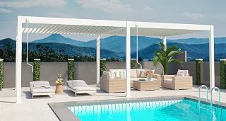 Weide Deluxe Pergola Alu-Lamellendach freistehend ohne Hitzestau