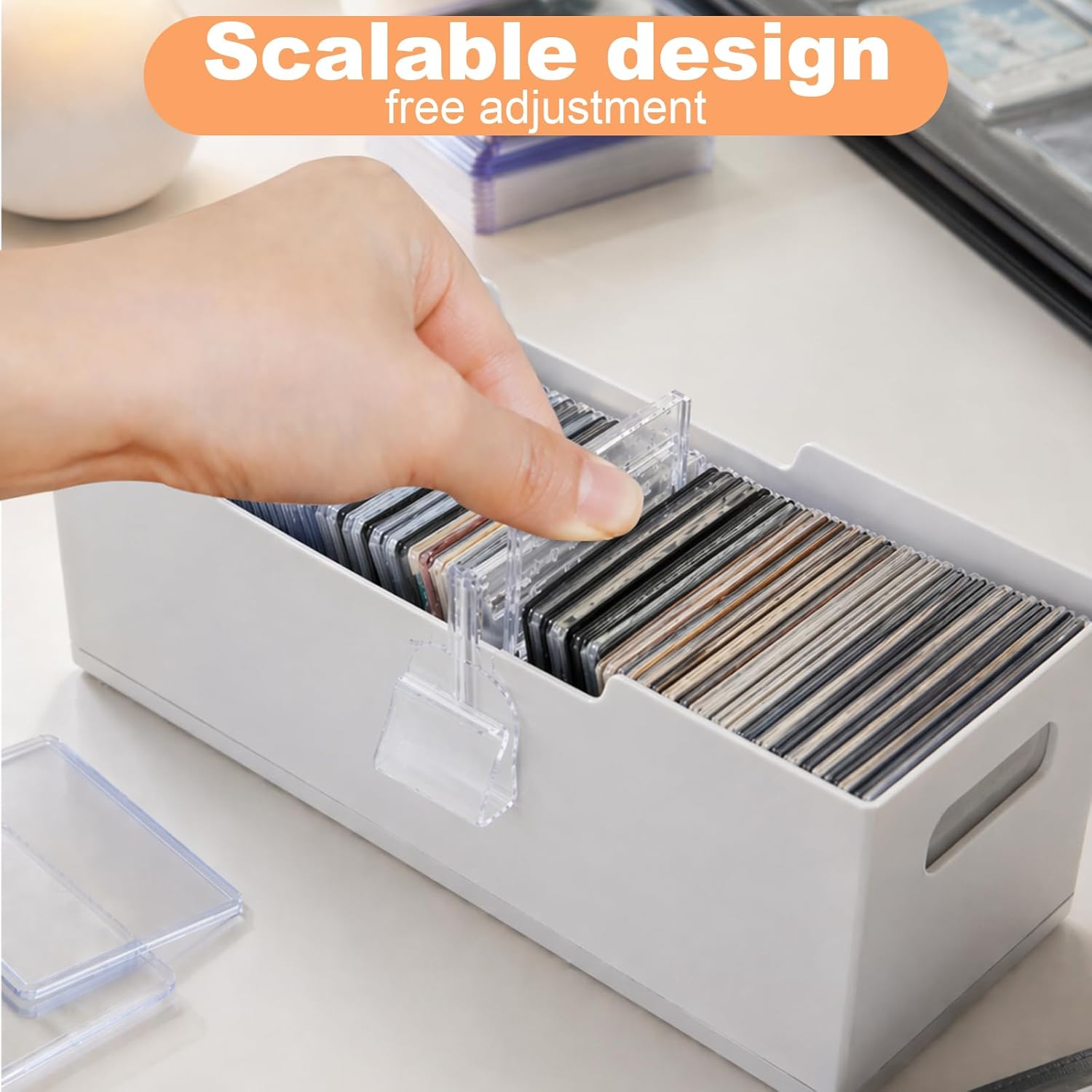 24 Pack Adjustable Card Dividers for Storage Boxes, Trading Card Box Dividers Fit MTG Cards/Sports Cards/Baseball Cards, Card Storage Dividers, Trading Card Accessories for Collectors