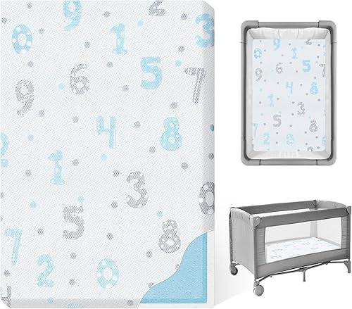 Miniatura 9 de Colchón Pack and Play - Almohadilla de colchones Pack N Play de 38 x 26 pulgadas con funda extraíble transpirable - Colchón plegable portátil de