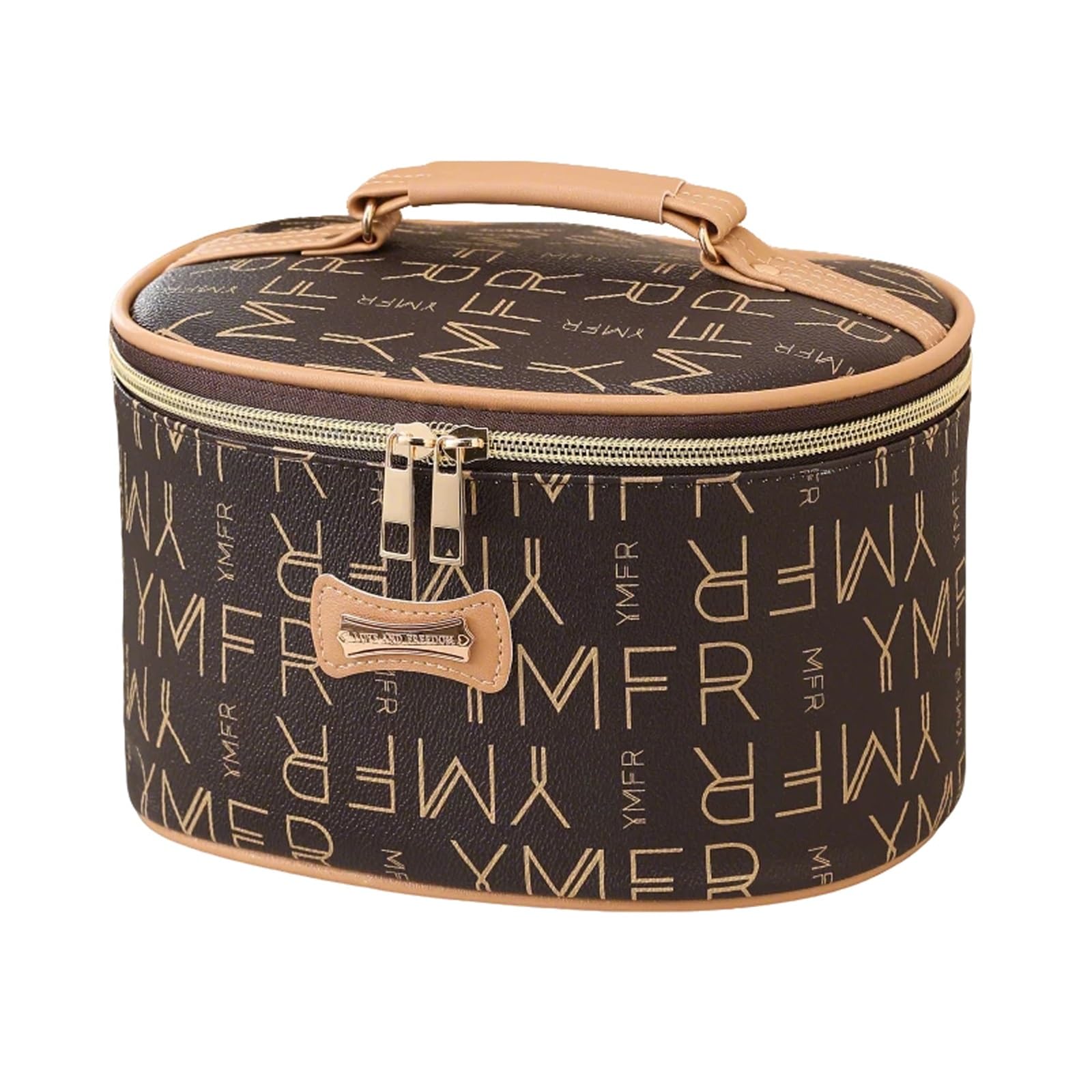 Borsa da Toilette Impermeabile, Portatile Porta Trucchi, Ideale per le Donne, con Divisorio Integrato, Facile da Pulire, Ampio Scomparto per Mantenere un Look Impeccabile Sempre(Coffee)