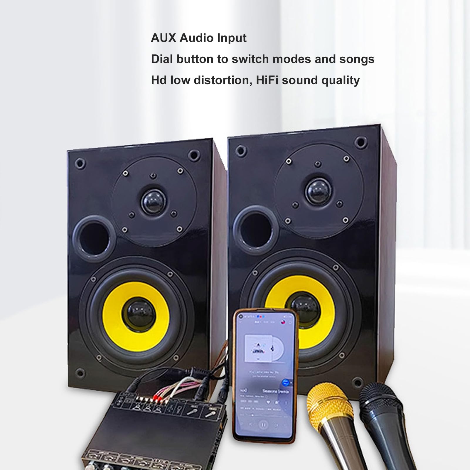 Moduł wzmacniacza obsługuje aplikację Wuzhi Audio, TPA3116D2 Chip, 5.1, wyjście dwukanałowe, subwoofer 100 W z ochroną przed przegrzaniem i przeciążeniem