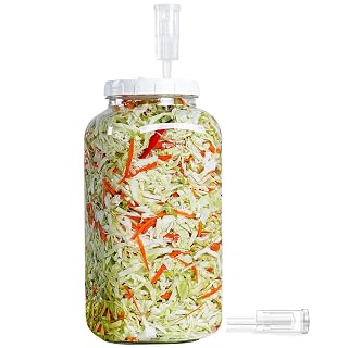 1 Pack Gallon Fermentation Jar with 2 Reusable Airlocks(7600ML), 2 Gallon Glass Jar with Leak Proof Lid, Fermentation Kit with Scale Mark for Beer, Wine, Cider, Sauerkraut, Kombucha - Amazon product rated Grade B