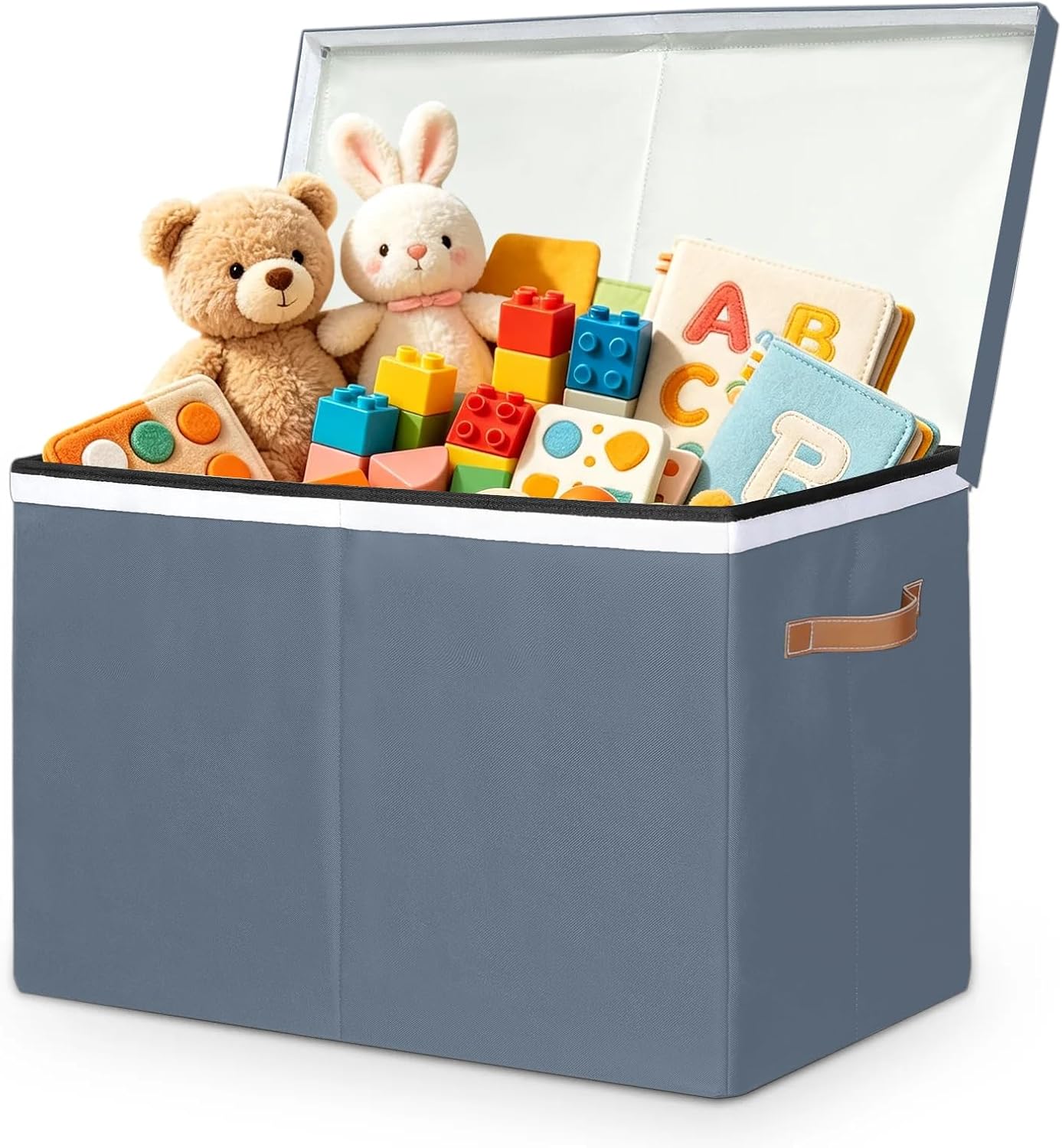 Slate Gray Toys Box Chest with Lids