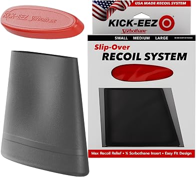 KICK-EEZ Slip On Recoil Pad for Shotgun & Rifles | Up to 94% Recoil Reduction | Sorbothane Insert & Adjustable Length of Pull | Anti-Slip Rubber Buttstock Pad | Shotgun Accessories