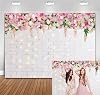7x5ft White Flower Wall Backdrop White Brick 3D Floral Wall Photography Background Wedding Bridal Baby Shower Birthday Party Photo Booth Prop