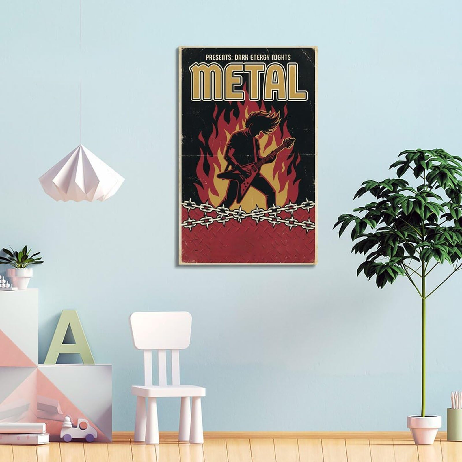 OKNGB Poster decorativo da parete su tela, motivo: chitarrista heavy metal hard rock rock classico, poster decorativo moderno per camera da letto, 40 x 60 cm