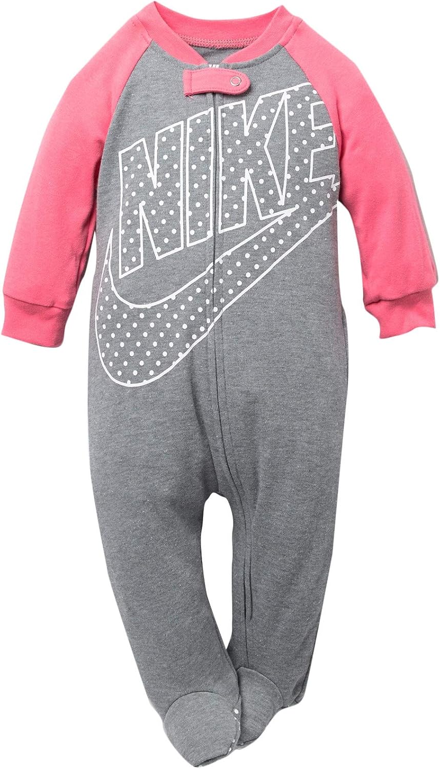 Amazon Com Nike Baby Girls Futura Footed Cotton Coverall Clothing Shoes Jewelry