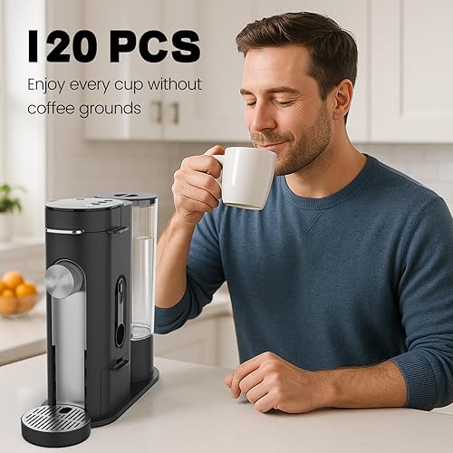 Miniatura 6 de MIMORE Filtros de café  150 filtros de papel de café desechables para cápsulas Ninja y molidos de una sola porción PB041, PB051 (compatible con