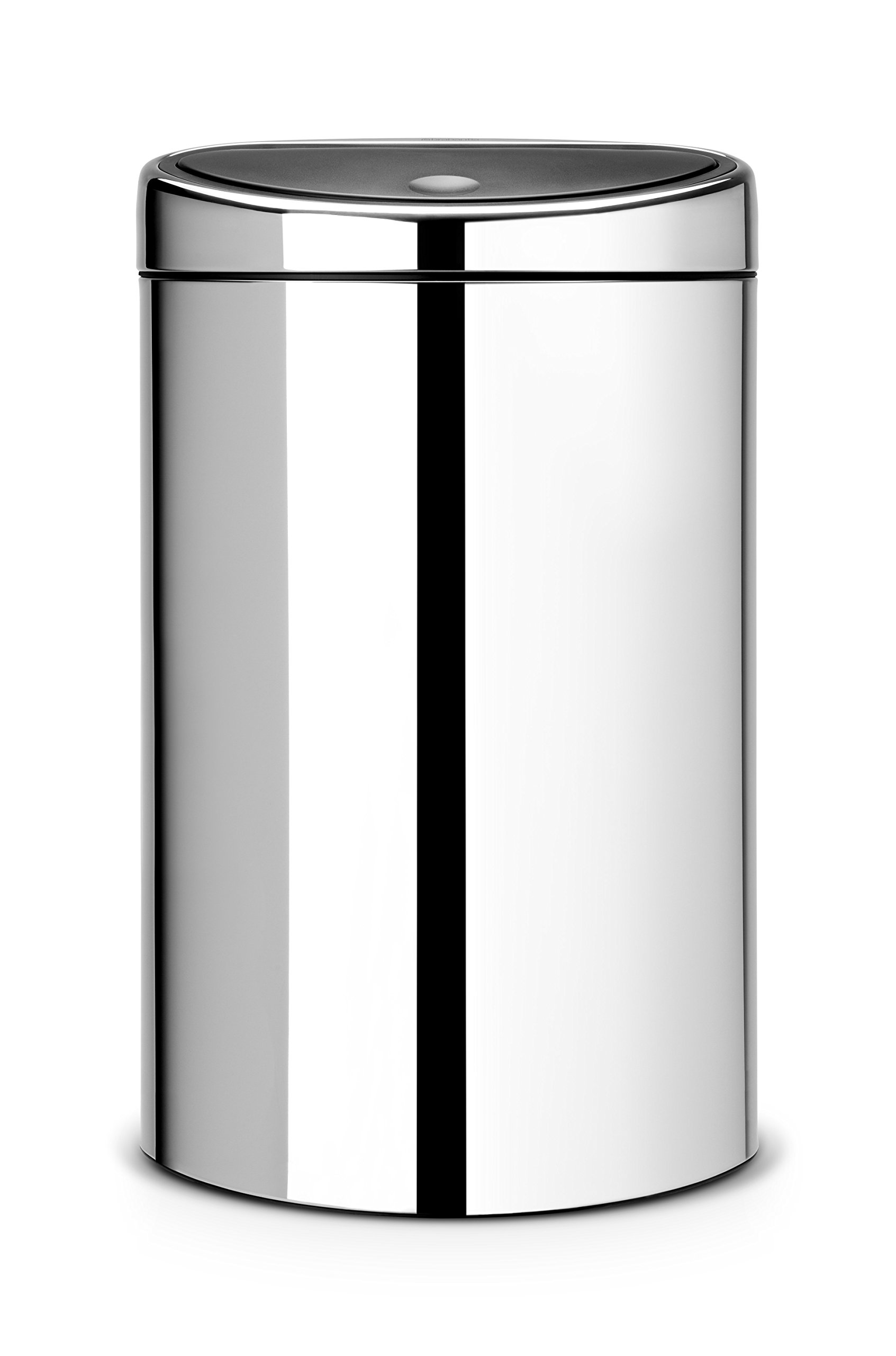 Brabantia Touch Bin Twin Recycling Bin with Plastic Buckets, 10 L and 23 L - Brilliant Steel
