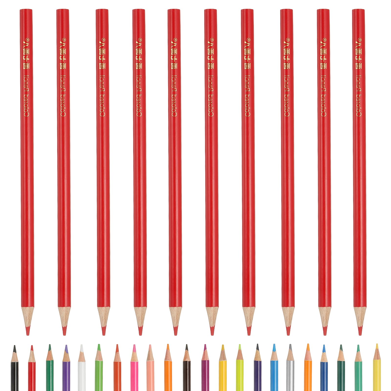 PATIKIL Colored Pencils, Red Color Drawing Pencils with Oil-Based Cores Art Scrapbook Supplies for Adult Coloring Books Artists Beginners Drawing Sketching, 10 Pcs