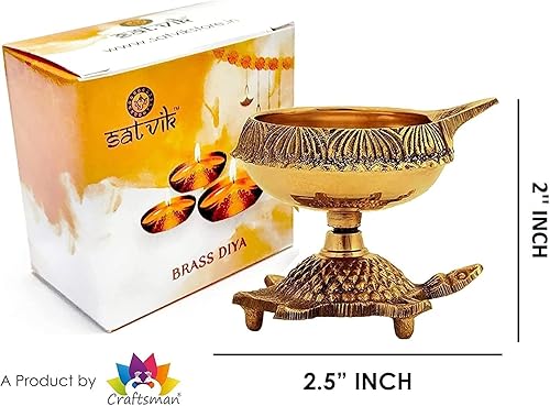 Miniatura 3 de SATVIK 1 pieza de latón hecho a mano Pyali Diya lámpara de aceite ornamental Deepak Payali Deepam Kutthu Vilakku India inauguración de la casa regalo