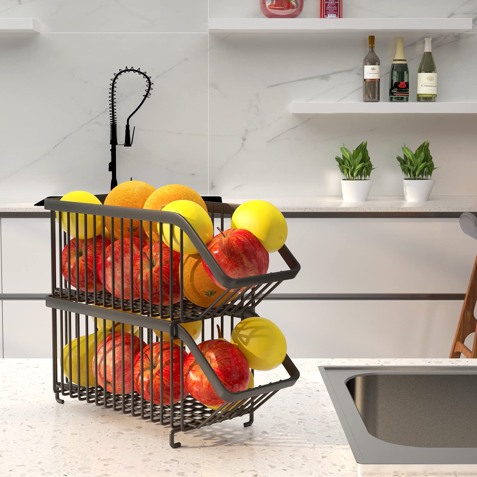 GILLAS Paquete de 8 organizadores apilables de latas de refresco para refrigerador, dispensador de latas, estante de almacenamiento de alimentos enlatados para nevera, cocina, encimeras, armarios,