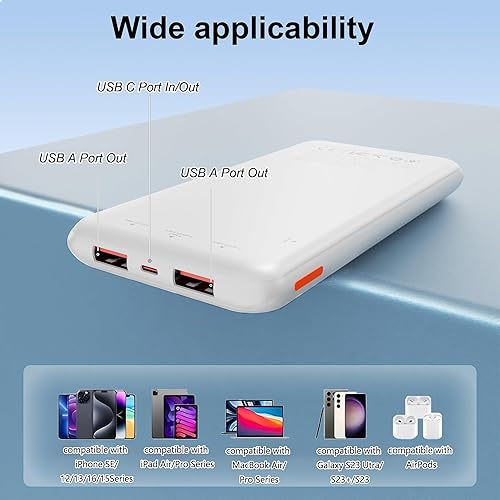 Miniatura 4 de Batería externa de 10000 mAh, cargador portátil delgado con diseño de viaje y tecnología de carga rápida, batería de carga de alta velocidad