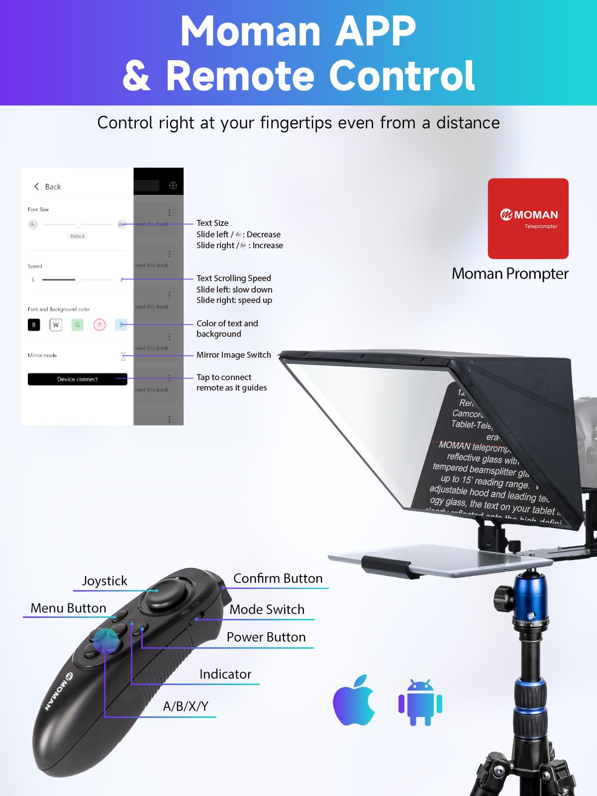 Téléprompteur Universel 16 Pouces Avec Télécommande – Neuf – Compatible Tablettes/iPad