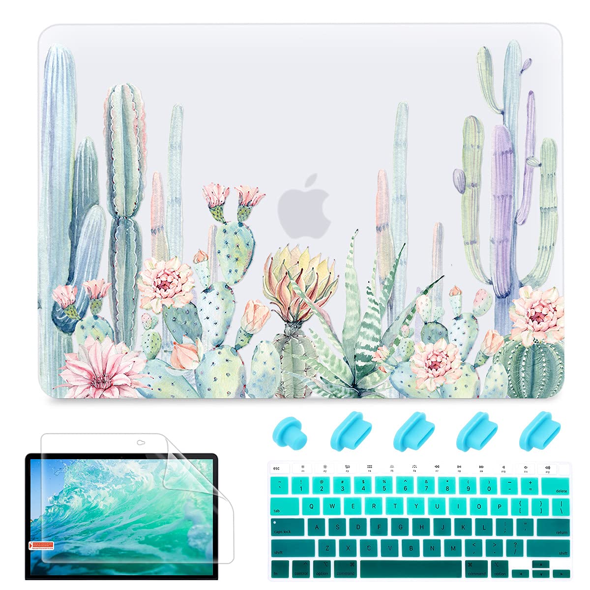 May ChenCompatible with New MacBook Air 13 inch Case 2021, 2020 2019 2018 Release Model: M1 A2337 A2179 A1932, Plastic Matte Hard Shell Case Cover for MacBook Air 13 inch with Retina Dispaly, Cactus