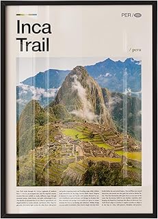 Inca Trail wall art print featuring a dramatic Andean mountain landscape with Machu Picchu terraces, Peru hiking photography for home decor and office wall art poster