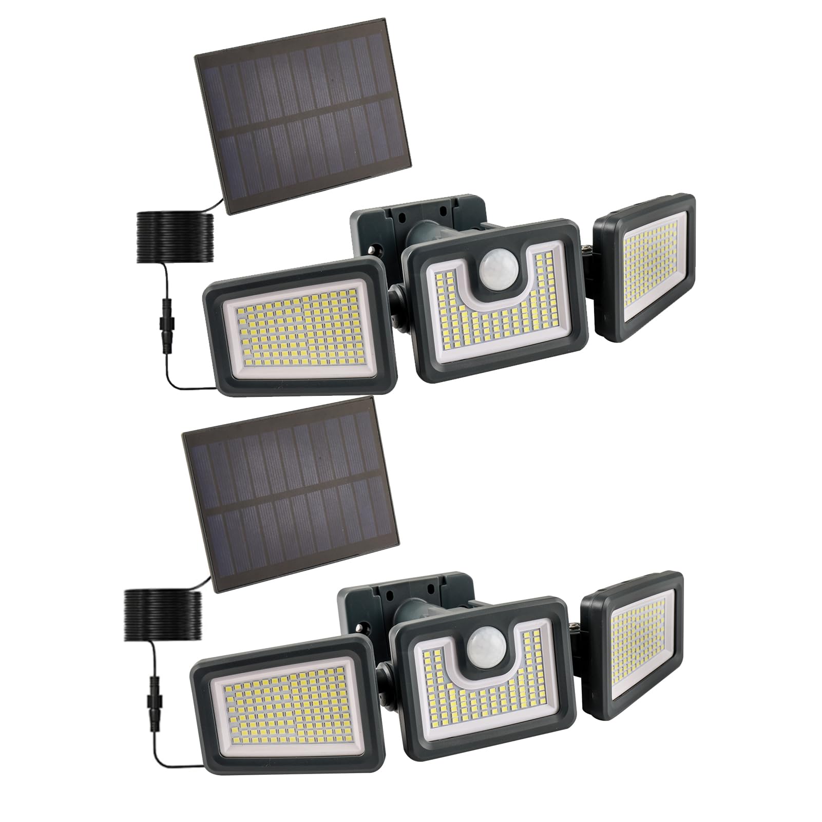 Photo 1 of JMKMGL Solar Motion Sensor Lights - 312 LED Waterproof Flood Security 3 Head Adjustable with 270° Wide Lighting Angle Solar Powered Lights Wall Light for Garden Yard Patio Pathway(2pack)